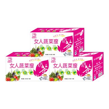 女人蔬菜瘦身奶茶