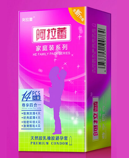 阿拉蕾家庭装系列天然胶乳橡胶避孕套