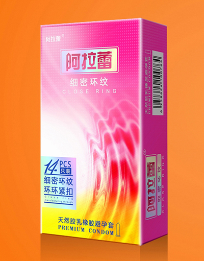 阿拉蕾细密环纹天然胶乳橡胶避孕套